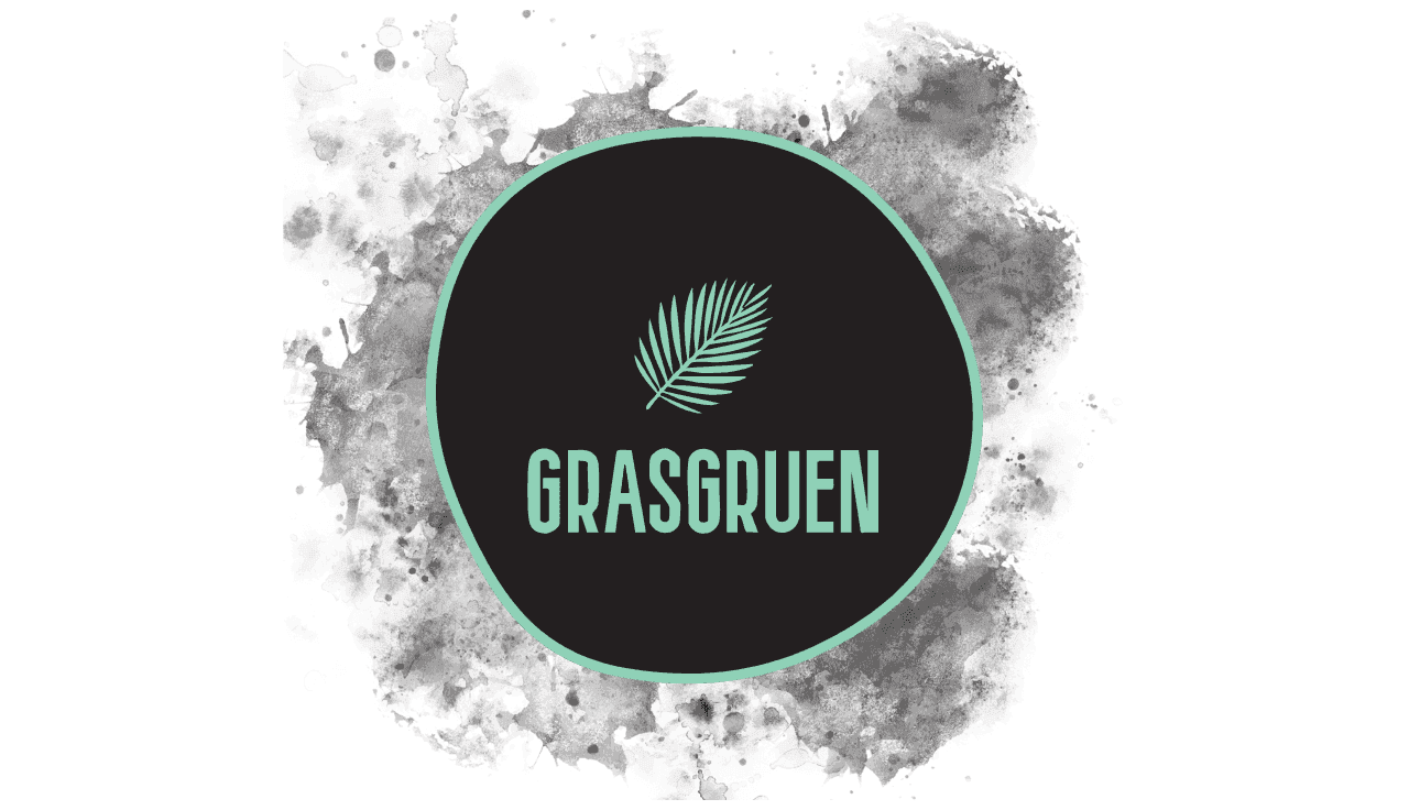 Logo von Grasgruen mit einem Blattdesign